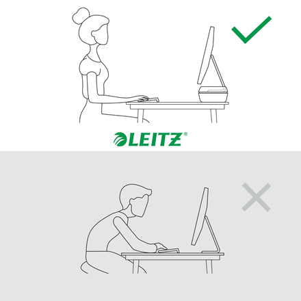 Leitz Ergo – Monitorhalterung, Standfuss, bis 27", 8 kg, höhenverstellbar, hellgrau