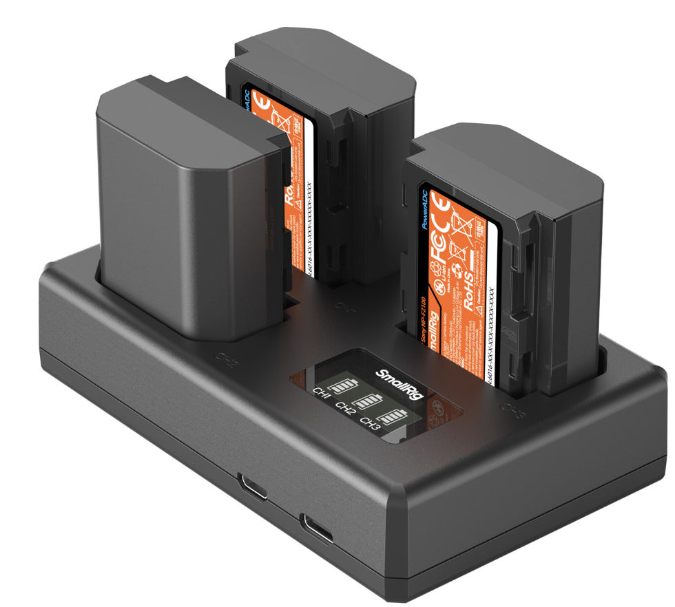 SmallRig 6016 Akkulader/Ladecase – für Sony NP-FZ100 – 3-fach, USB – LCD