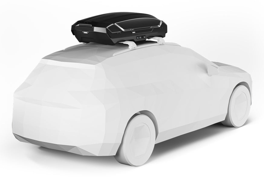 Thule Dachbox Motion 3 M – 400 l, Traglast 75 kg – für 4 Skier oder 3 Snowboards – Schwarz glänzend