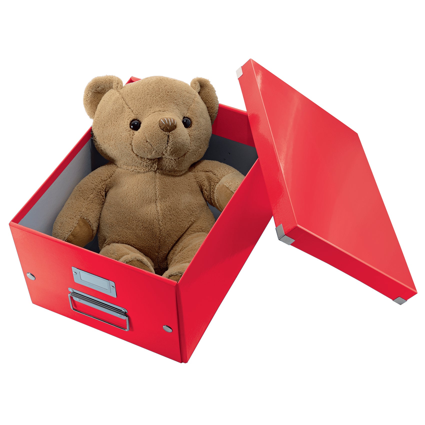Leitz Click & Store WOW Aufbewahrungsbox 35 l – mit Deckel, stapelbar, mit Tragegriff, rot, Karton, 1 Stück