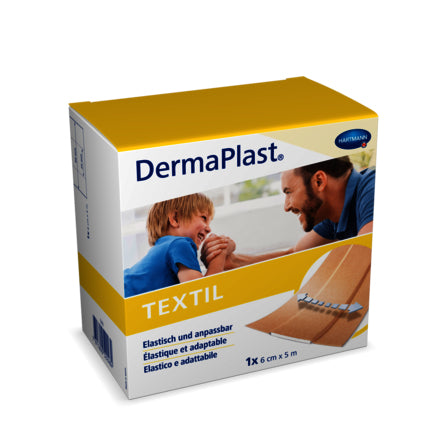 DermaPlast Pflaster für Wunden – zuschneidbar, hypoallergen – braun – 60 × 5000 mm