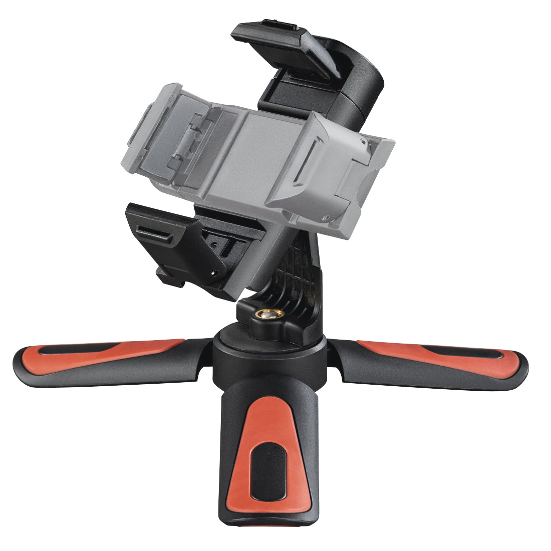 Hama Pocket II Rotation – Tisch-Ständer – für Smartphones 58–85 mm – 1/4" Montage – Schwarz/Rot