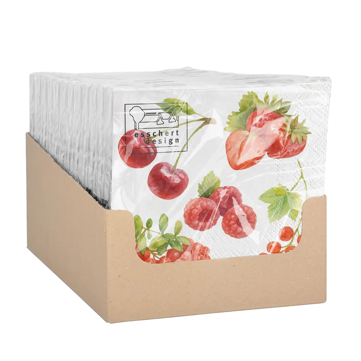 Esschert Design Servietten Erdbeere – 33 × 33 cm, 3-lagig