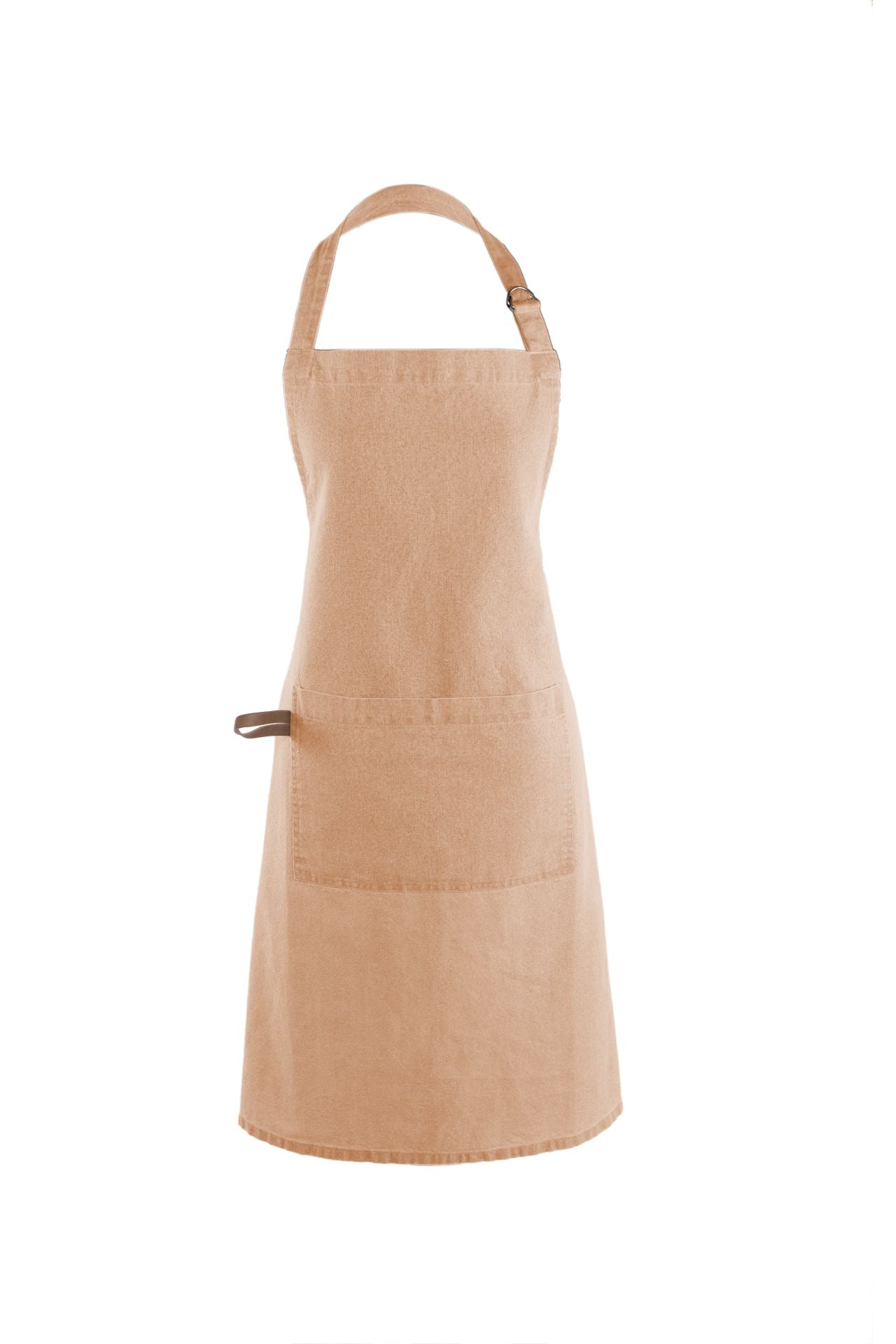 Tiseco Kochschürze Myrna – mit Tasche – 100% Bio-Baumwolle – Senfgelb – 74 × 85 cm