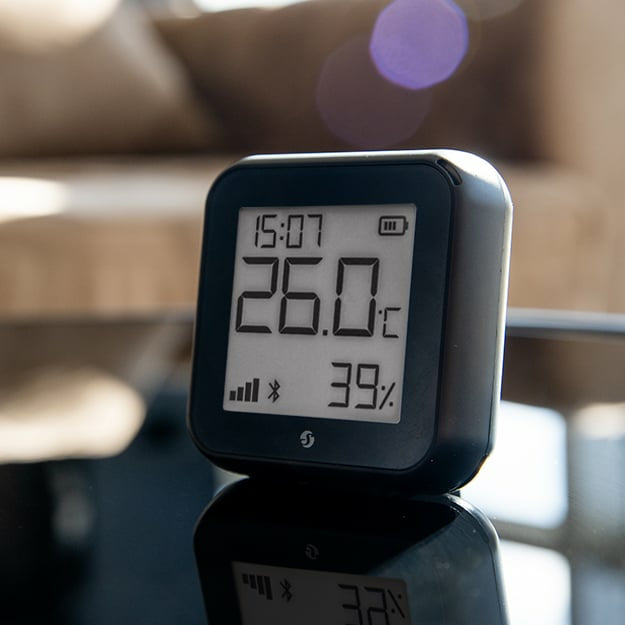 Shelly H&T Gen3 – Temperatur- & Feuchtigkeitssensor, WLAN & Bluetooth, Display – Schwarz