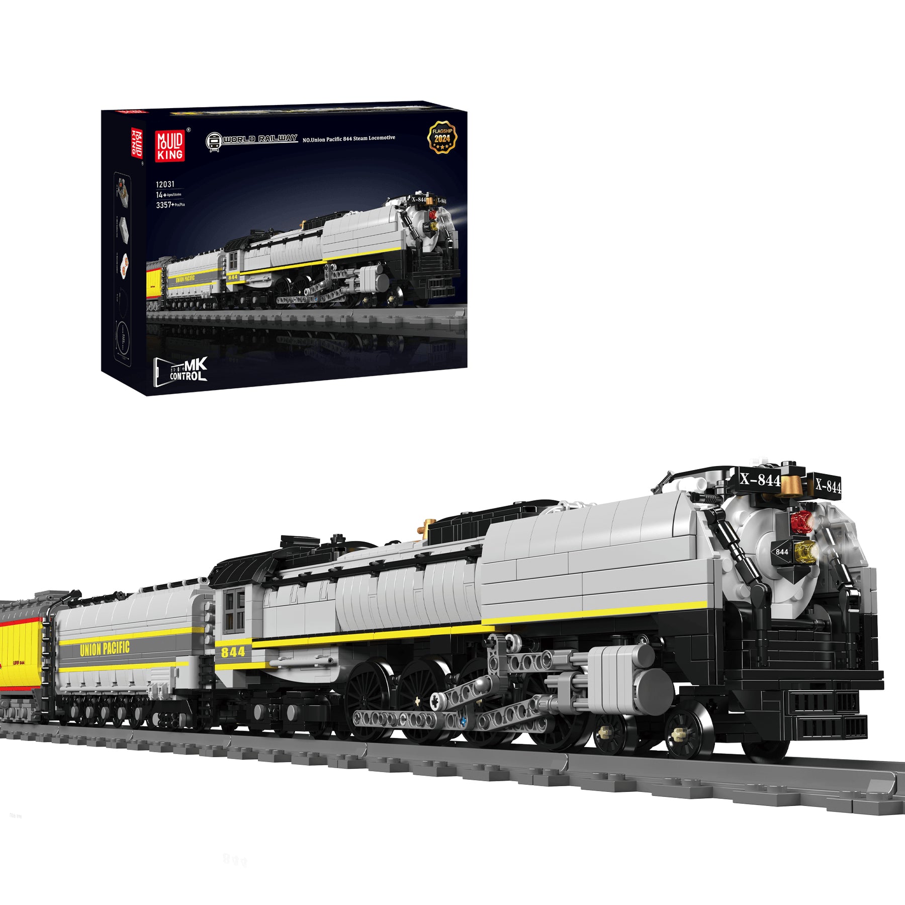 Mould King 3D Puzzle Union Pacific 844 – 3'357 Teile – 9,3 × 11,1 × 104,7 cm – ABS, Magnet – ab 14 J.