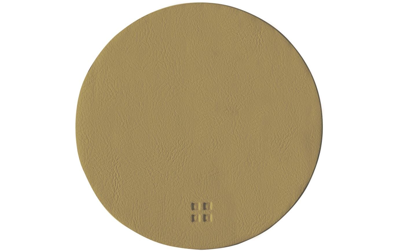 Sola Glasuntersetzer – Ø 11 cm, Kunstleder/Kunststoff, Gold, für Glas