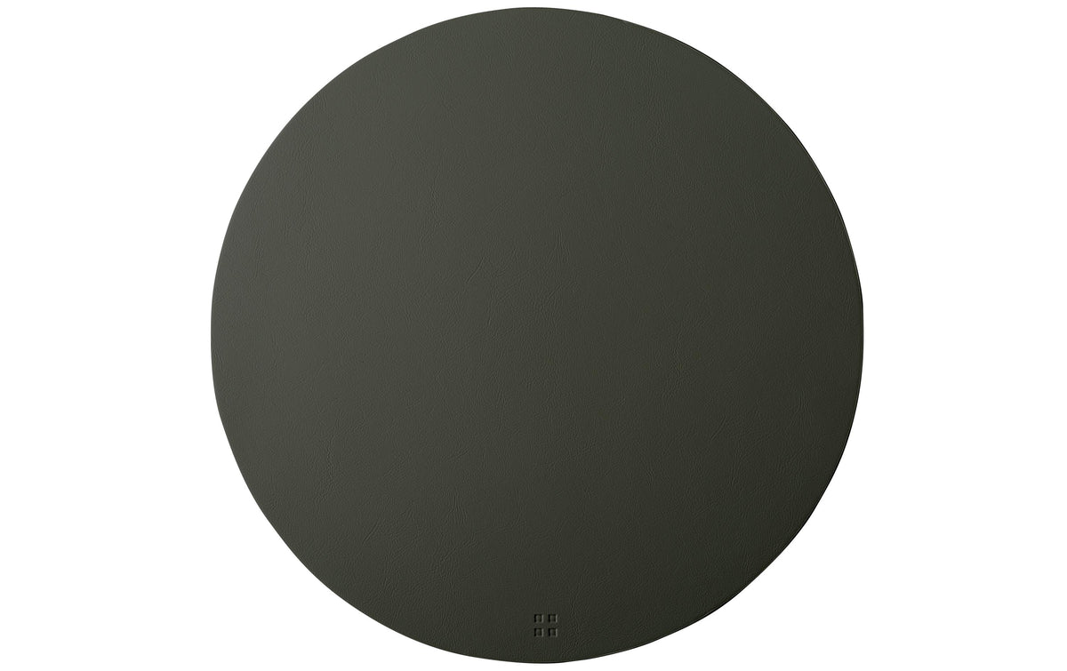 Sola Tischset – rund, Kunstleder (PU), Anthrazit, Ø38 cm