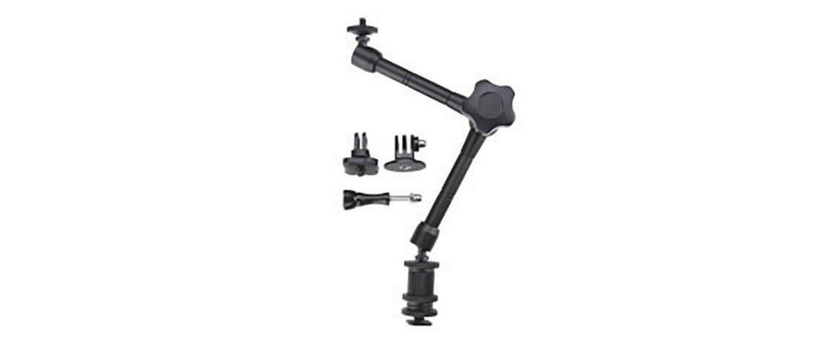 Mantona Magic Arm Set Gelenkarm – 29 cm, 1/4" Gewinde, Aluminium/Kunststoff – für GoPro – Schwarz