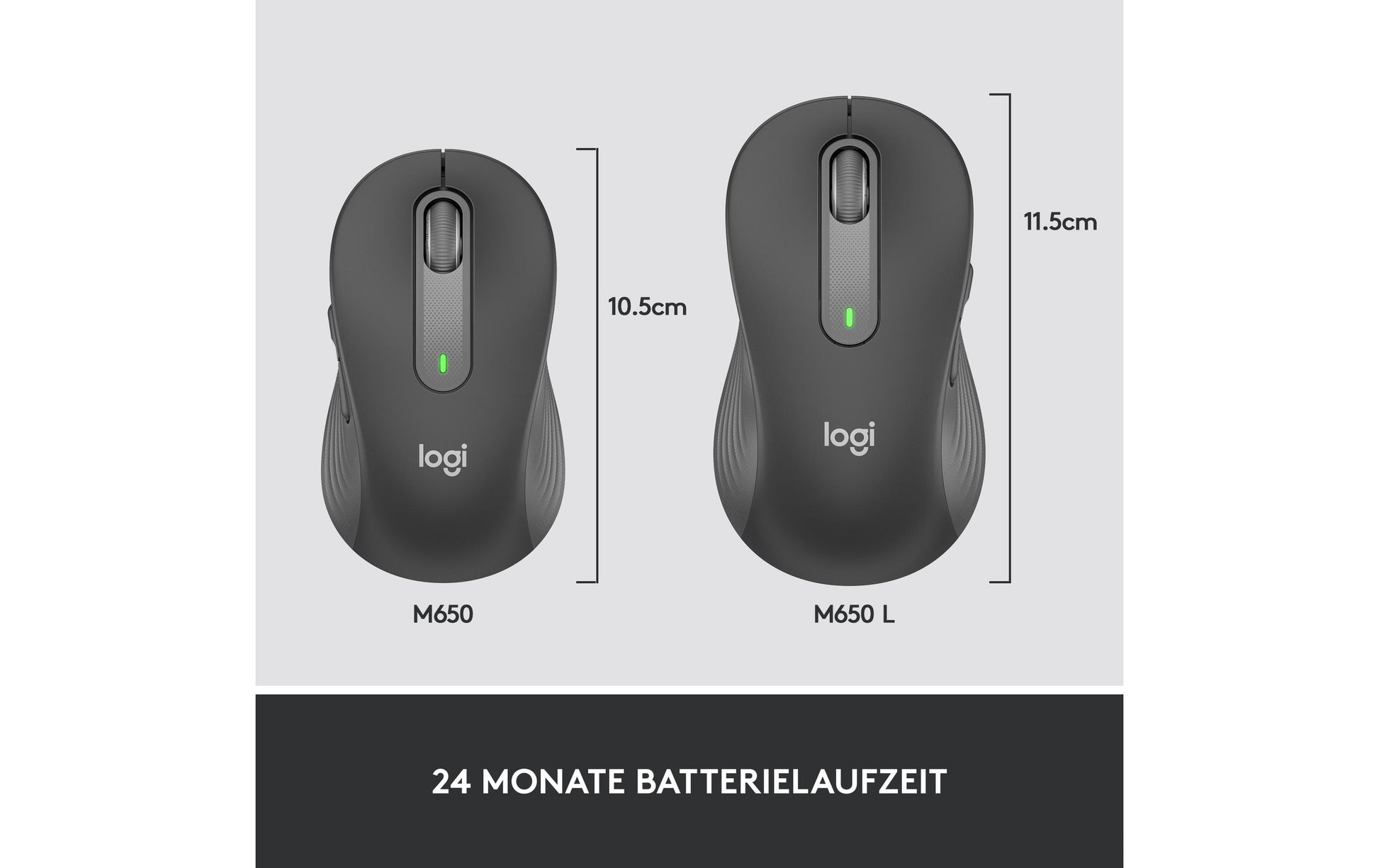 Logitech Signature M650 für Business – Maus – Kabellos (Bluetooth/2,4 GHz), Logi Bolt, rechts