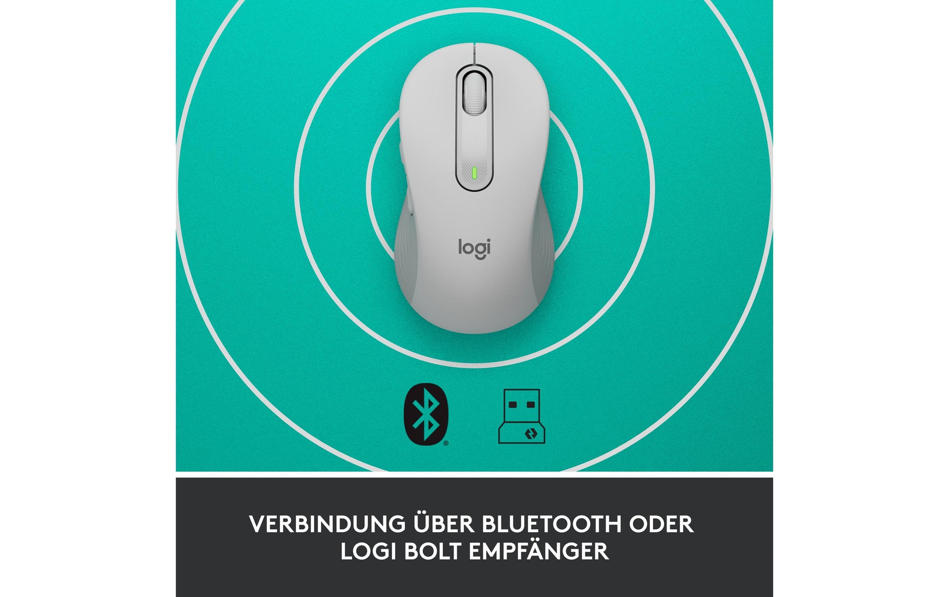 Logitech Signature M650 L Maus – kabellos, für Rechtshänder, Off-White