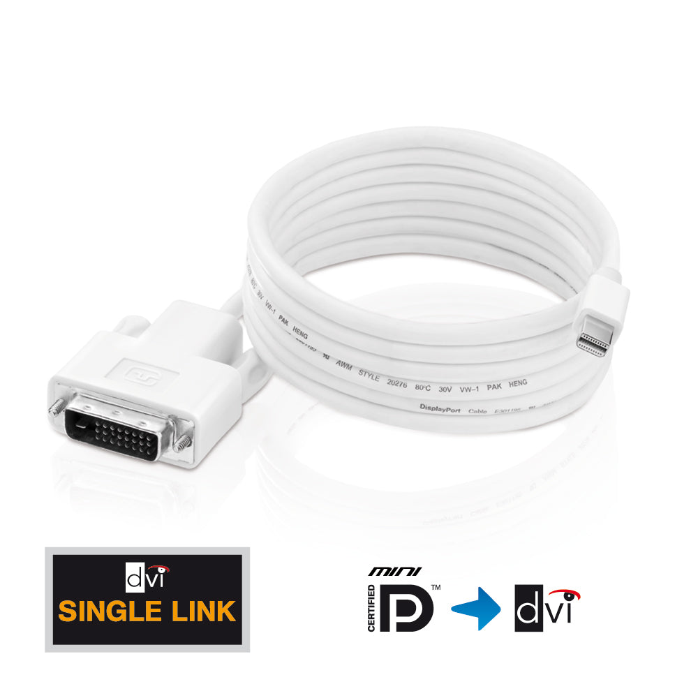 PureLink Mini-DisplayPort auf DVI Kabel DP 1.3 – 1,5 m – Weiss