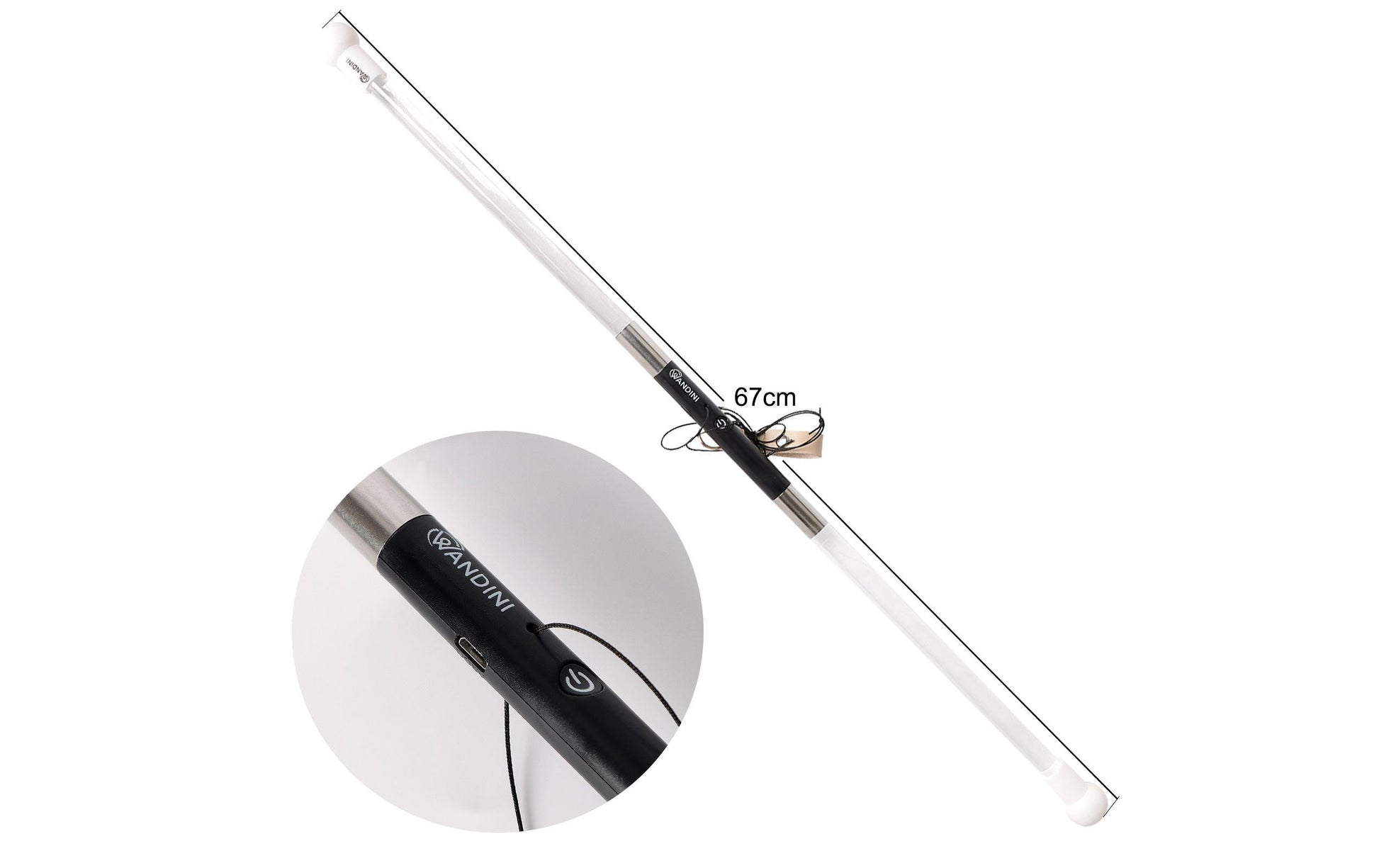 Wandini Glow.0 LED Leuchtstab – ab 8 Jahren – schwarz/weiss
