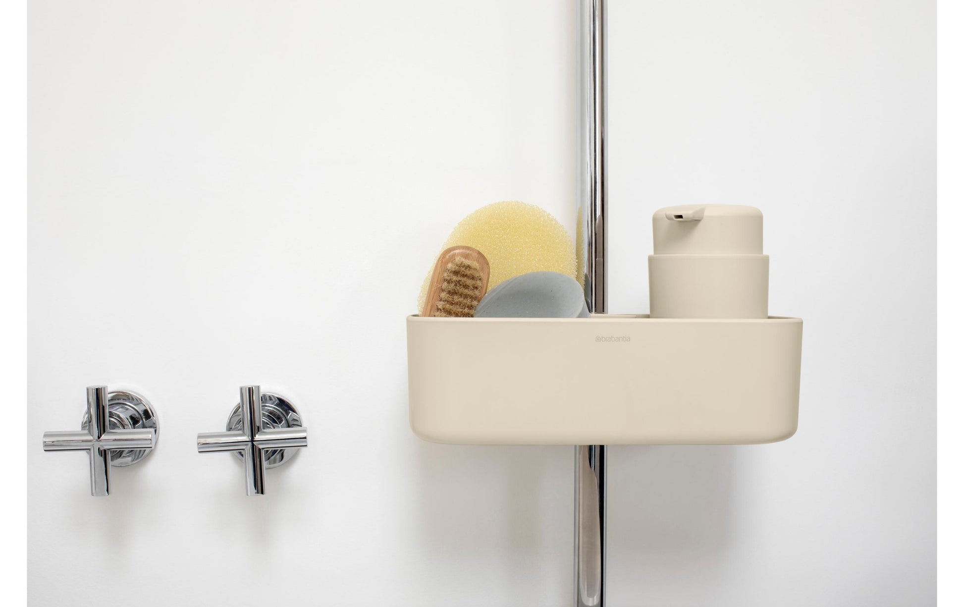 Brabantia Seifenhalter (Wand) – Kunststoff, 2 kg Tragkraft, Befestigung: Diverse, 13,3×24,4×7,5 cm, Beige