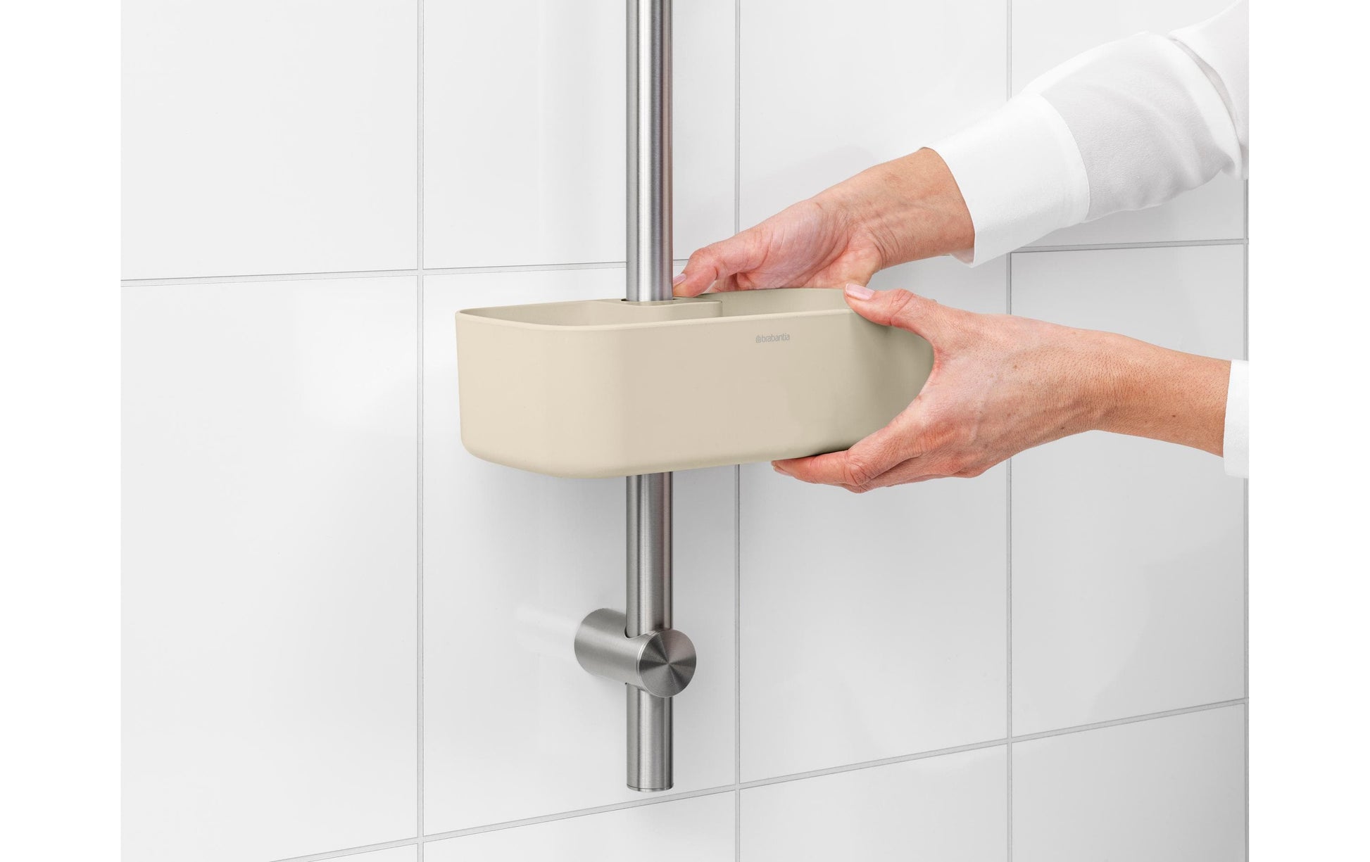 Brabantia Seifenhalter (Wand) – Kunststoff, 2 kg Tragkraft, Befestigung: Diverse, 13,3×24,4×7,5 cm, Beige