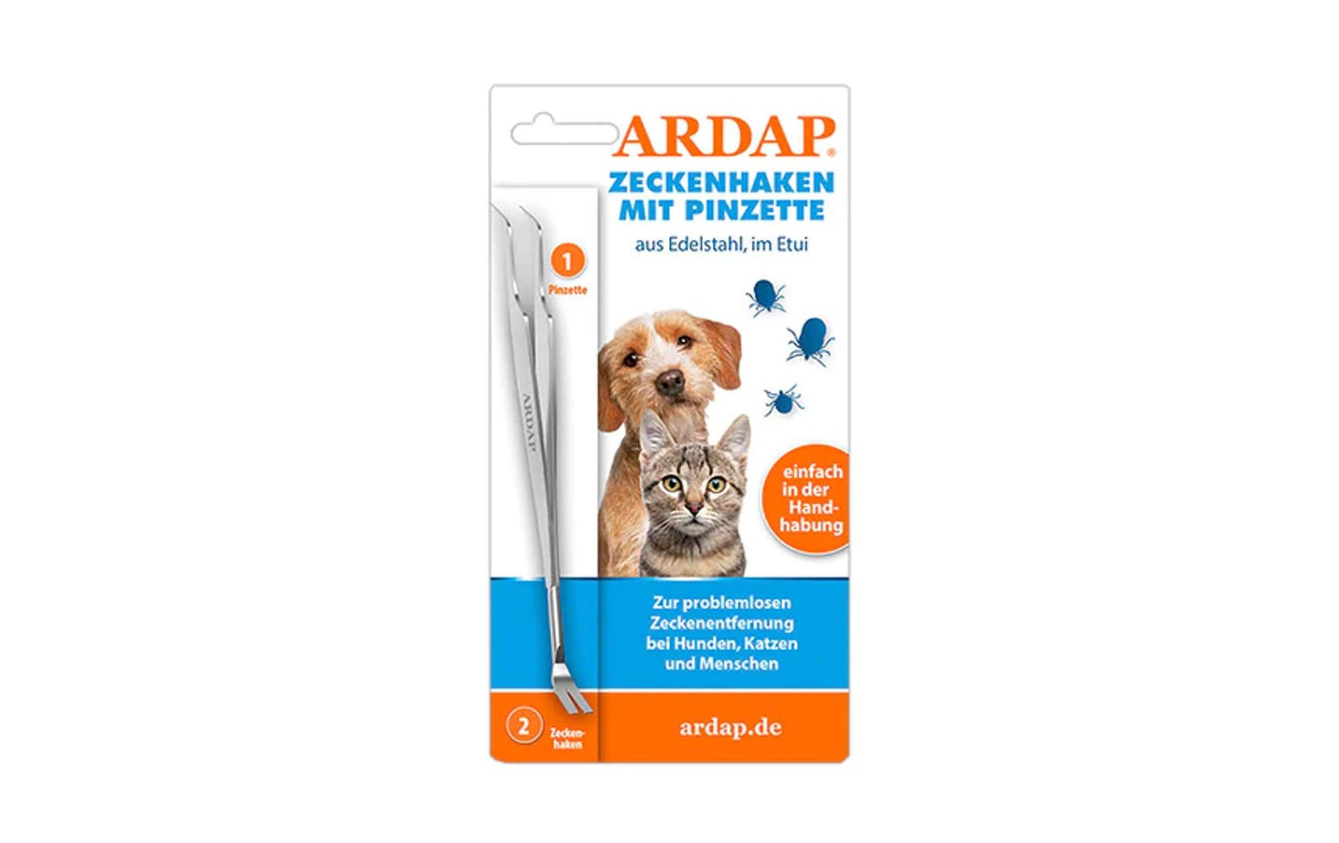 Ardap Zeckenentferner – für Hunde – 1 Stk – Edelstahl