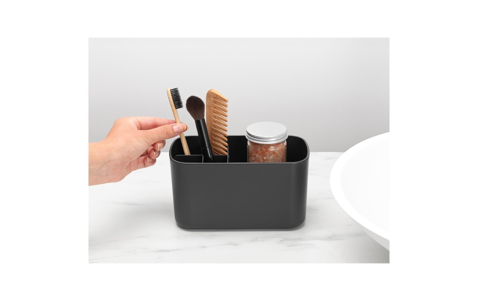 Brabantia Aufbewahrungsbox ReNew – 19,7×9,8×11 cm, Kunststoff, freistehend, Dunkelgrau