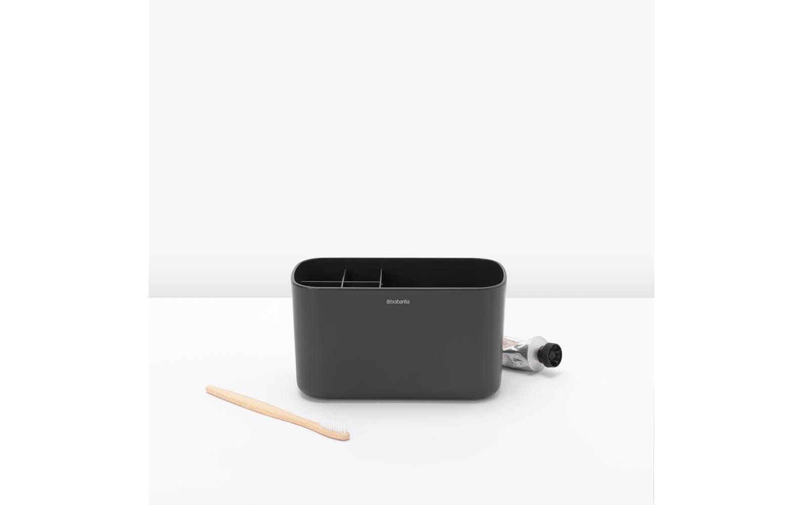 Brabantia Aufbewahrungsbox ReNew – 19,7×9,8×11 cm, Kunststoff, freistehend, Dunkelgrau