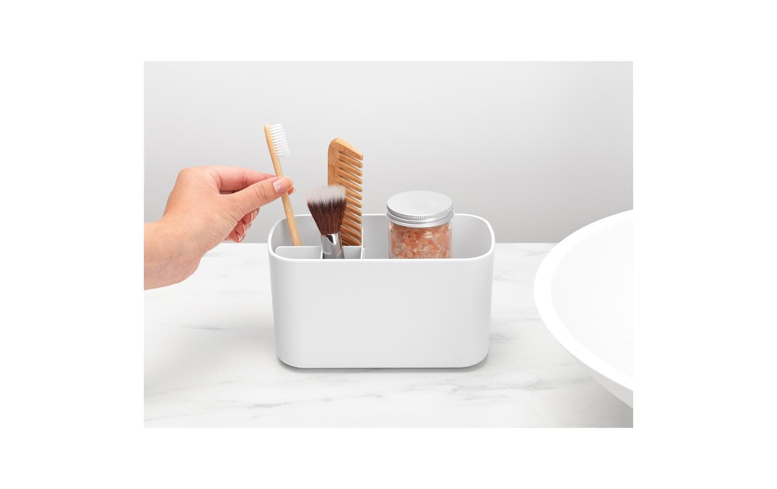 Brabantia Aufbewahrungsbox (Bad) ReNew – Kunststoff, 19,7×9,8×11 cm, Weiss