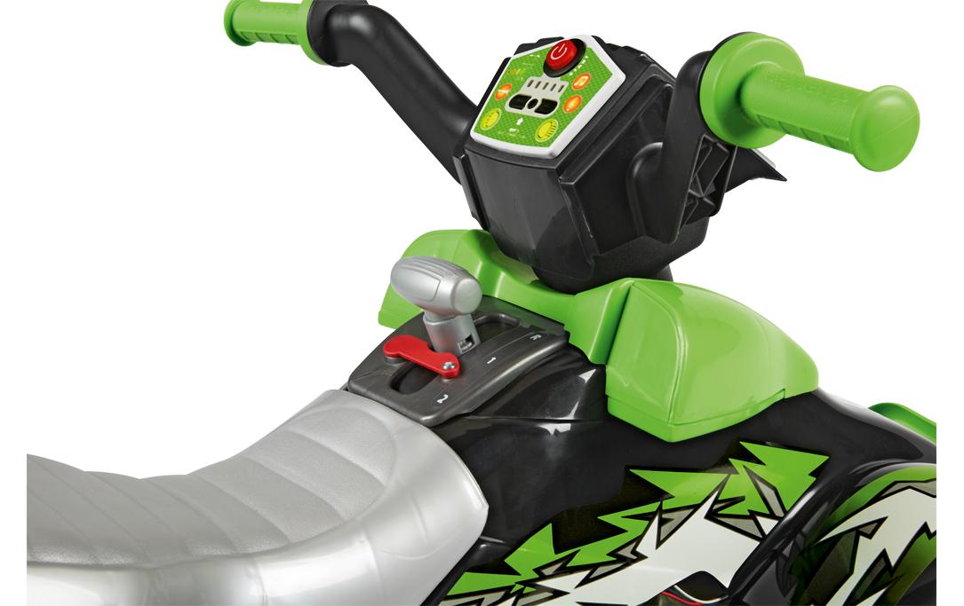 Peg Perego Corral T-Rex 330W 12V – Aufsitz-Quad – 64,5×99,5×65,5 cm – 6,7 km/h, 40 kg – ab 3 Jahren – grün/schwarz