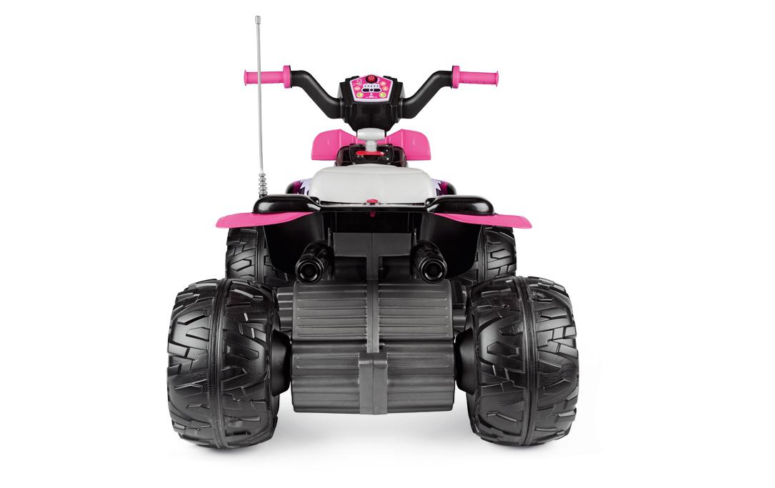 Peg Perego Aufsitz-Quad – 12 V, 6,7 km/h, 40 kg – 64,5 × 99,5 × 65,5 cm – ab 3 Jahren – schwarz/pink