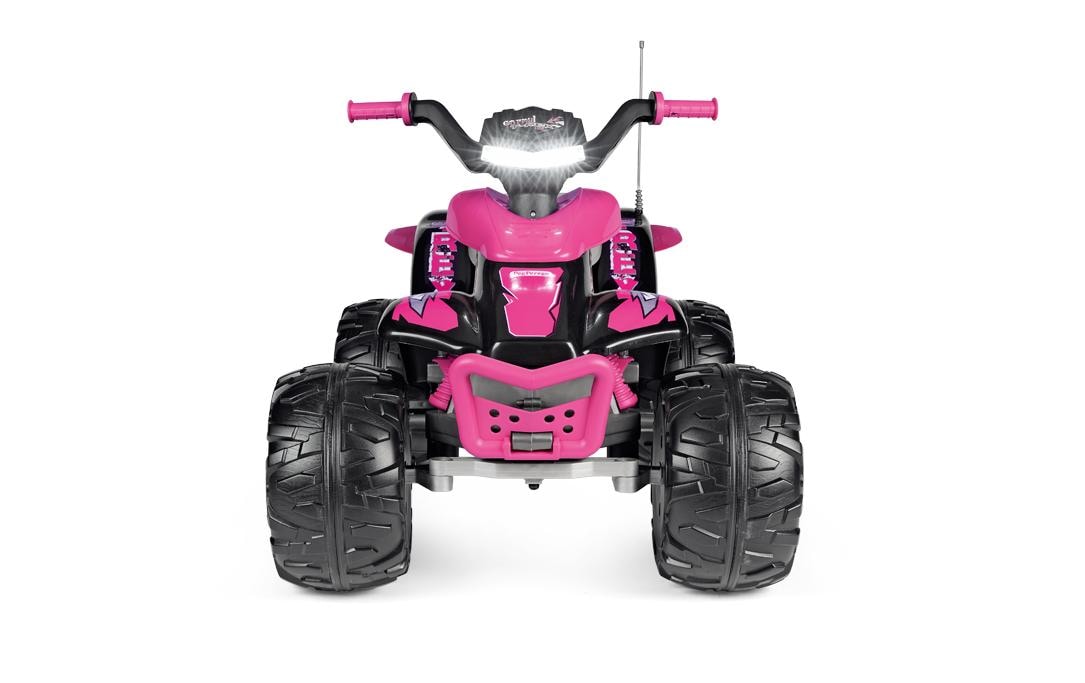 Peg Perego Aufsitz-Quad – 12 V, 6,7 km/h, 40 kg – 64,5 × 99,5 × 65,5 cm – ab 3 Jahren – schwarz/pink