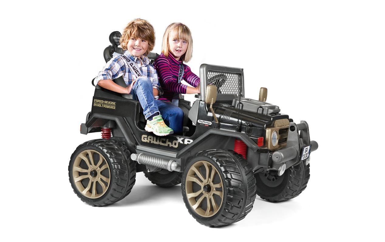 Pegperego Gaucho XP 24V Elektro-Kinderauto – 7,5 km/h – 90 × 108 × 131 cm – ab 3 J. – schwarz