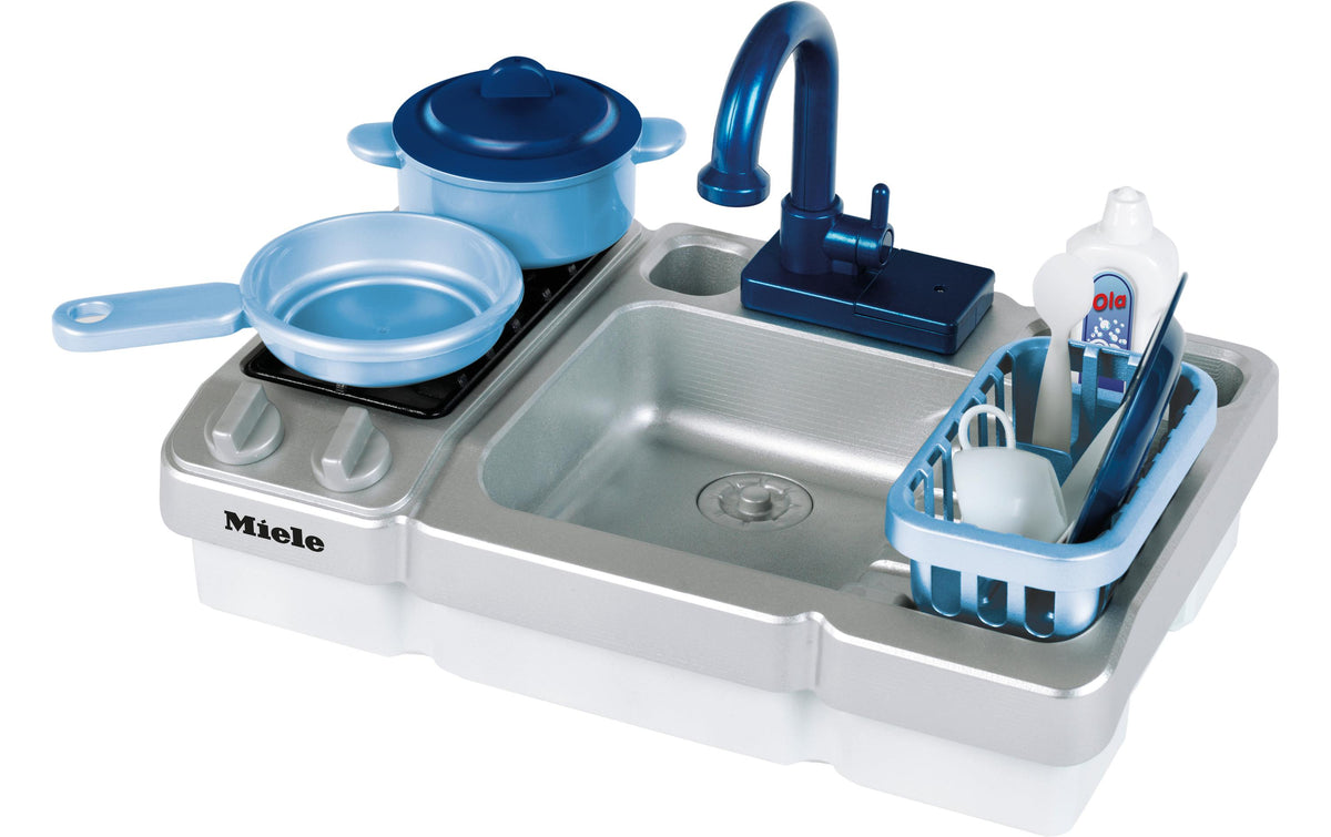 Theo Klein Spüle (Spielzeug) – Miele – 42 × 26 × 26 cm – 1 Stück – ab 3 J. – Kunststoff – blau/grau