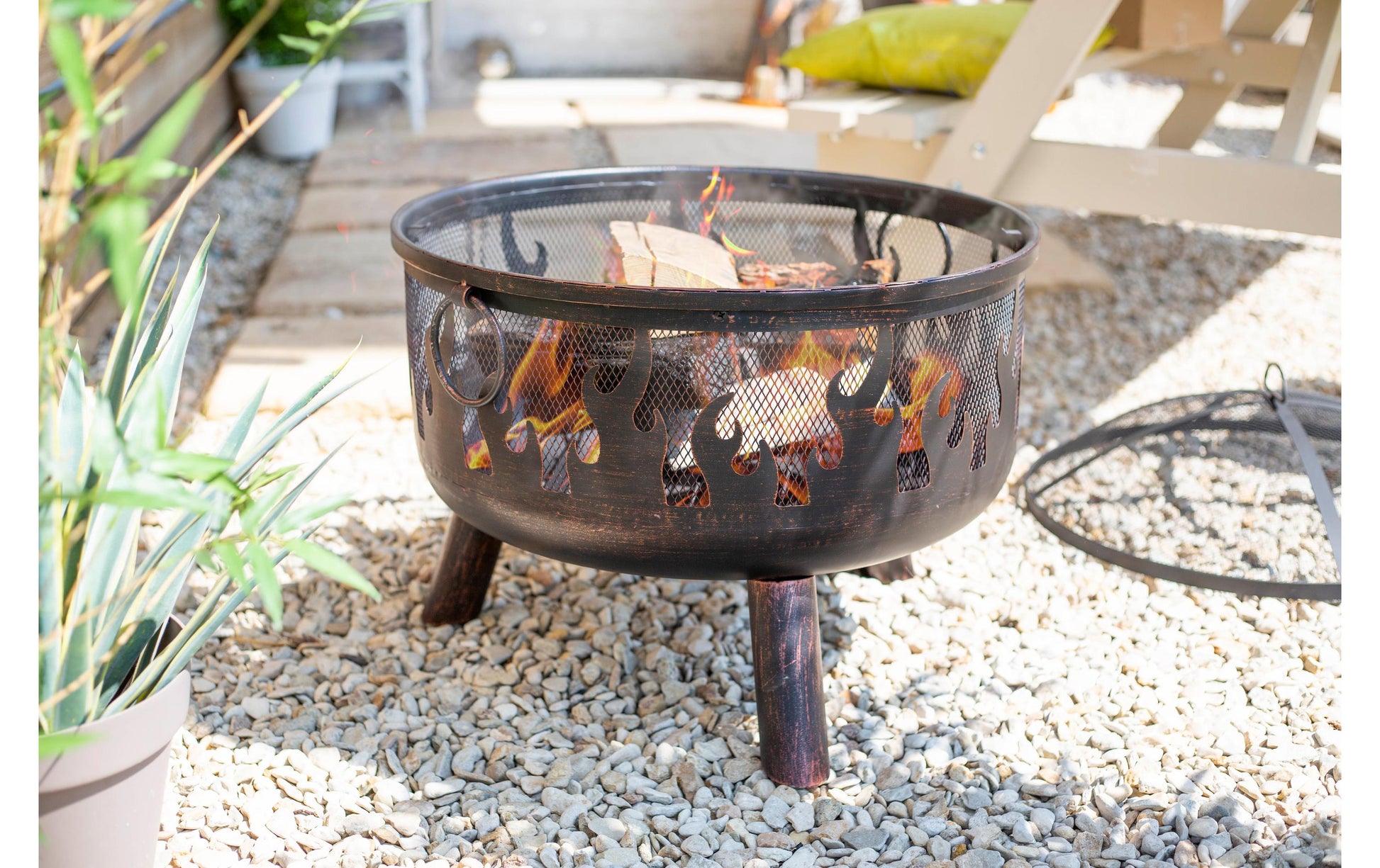 La Hacienda Feuerschale – Ø 61 × 61 cm – Stahl, bronze