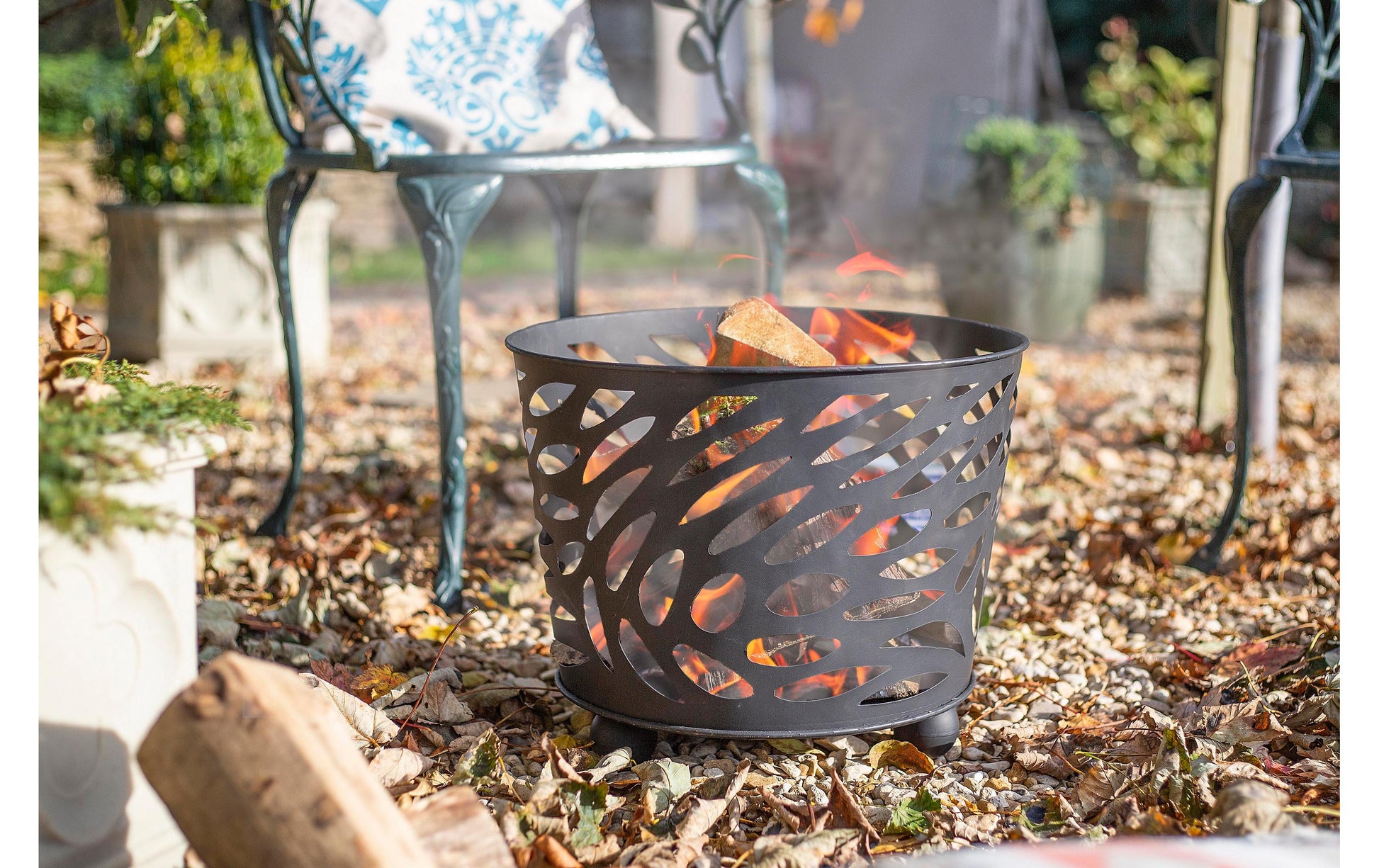 La Hacienda Nami Feuerschale – Ø 39 × 32 cm – Stahl, schwarz