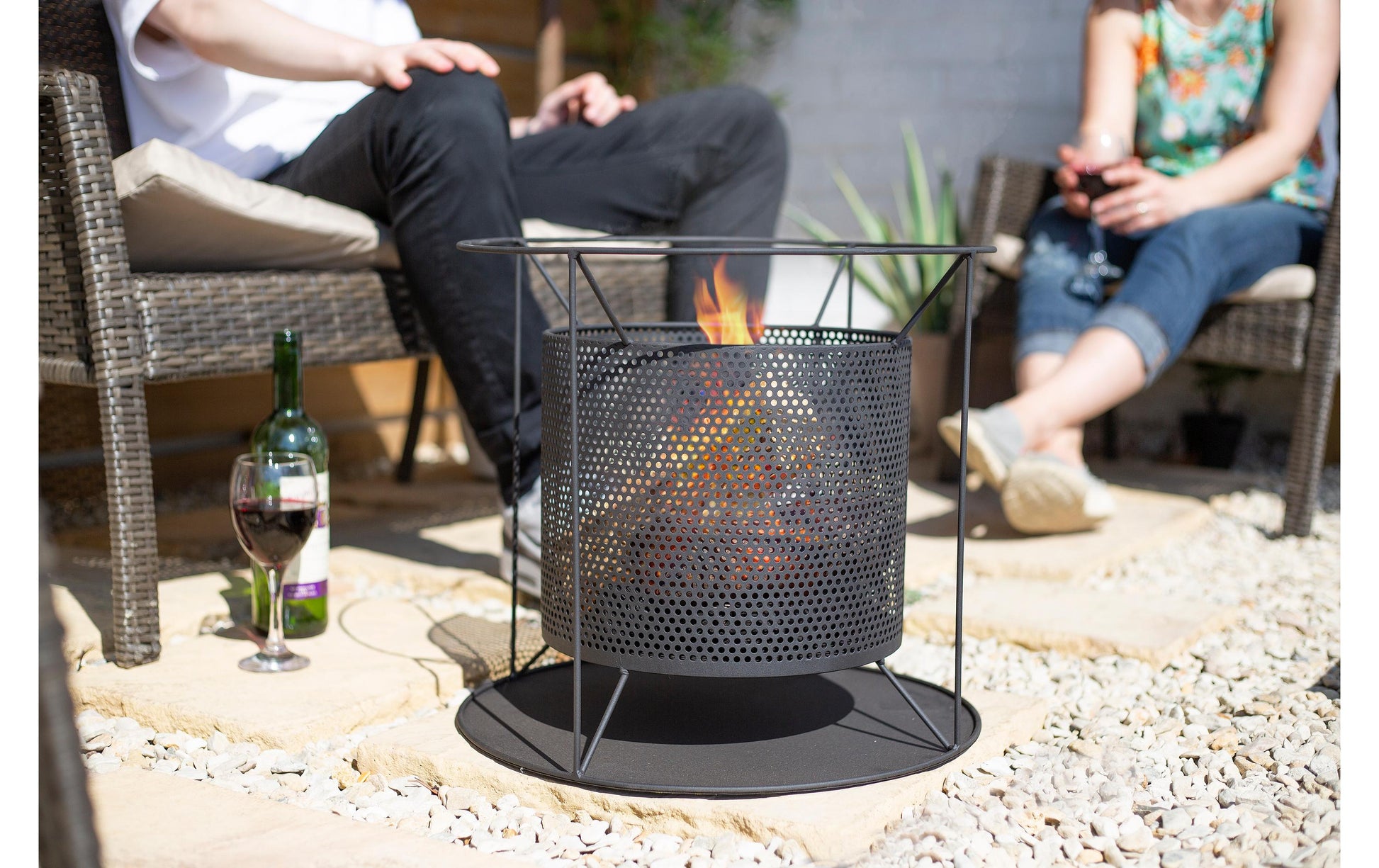 La Hacienda Feuerschale – Ø 44 × 40 cm – Stahl, schwarz