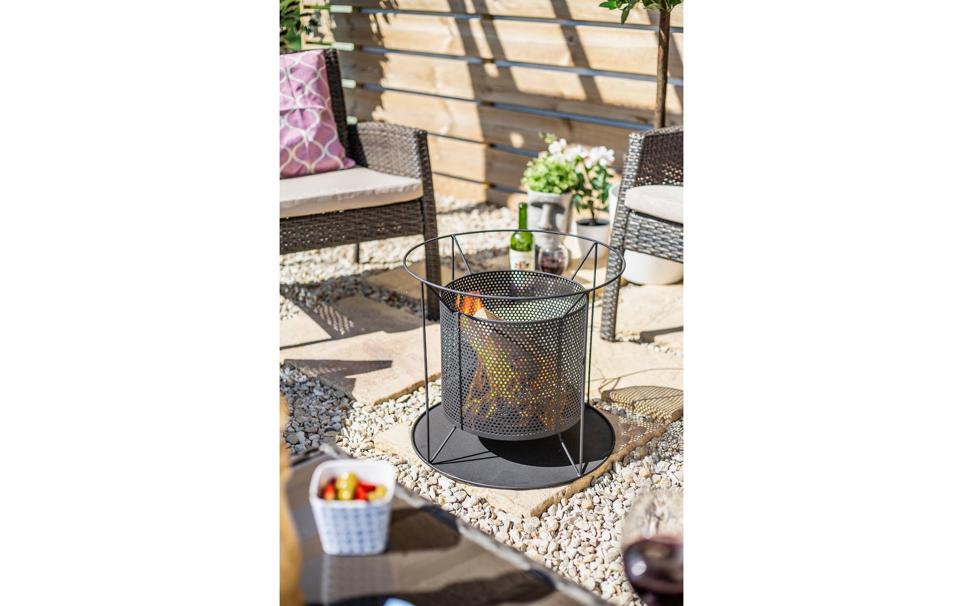 La Hacienda Feuerschale – Ø 44 × 40 cm – Stahl, schwarz