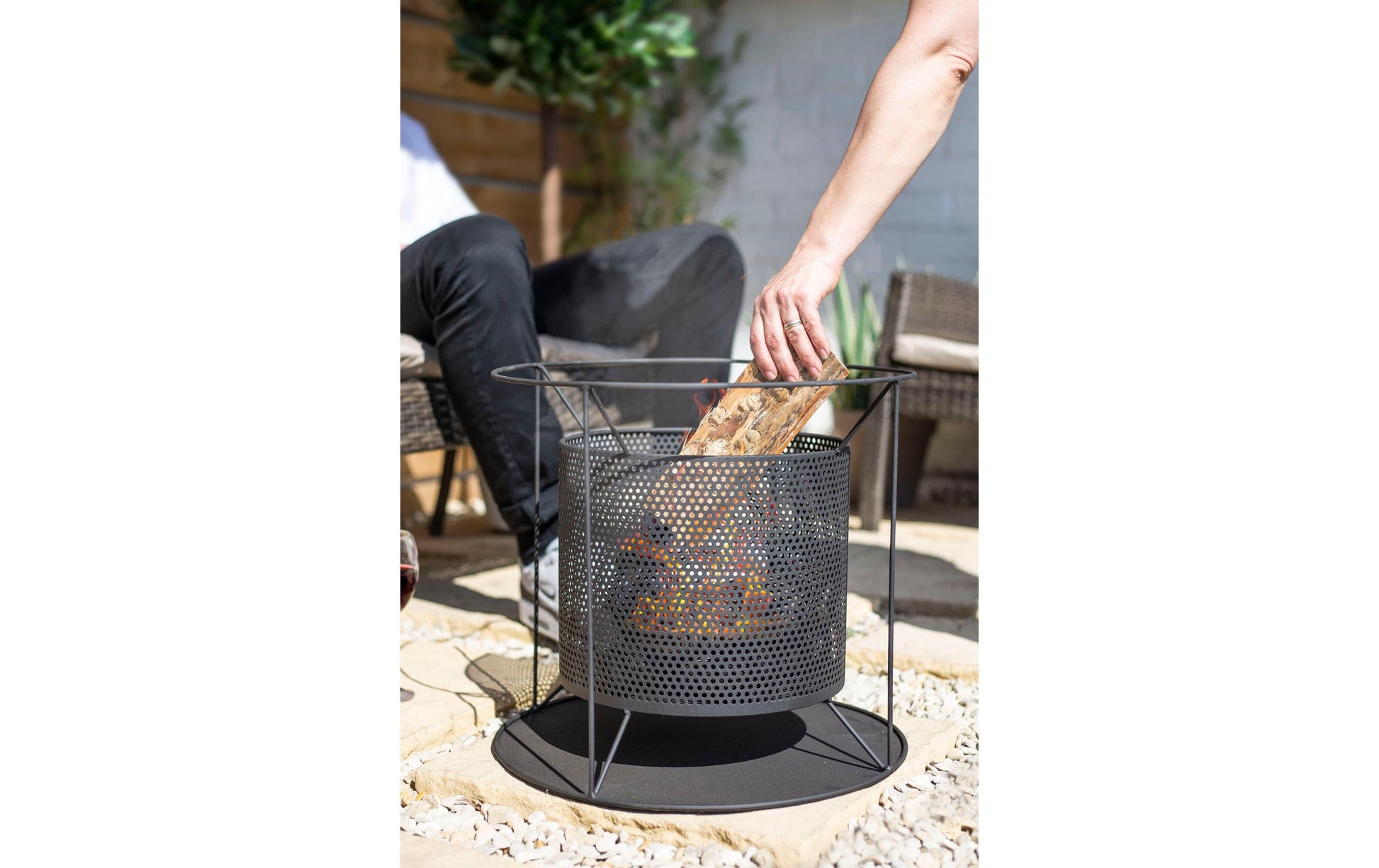 La Hacienda Feuerschale – Ø 44 × 40 cm – Stahl, schwarz