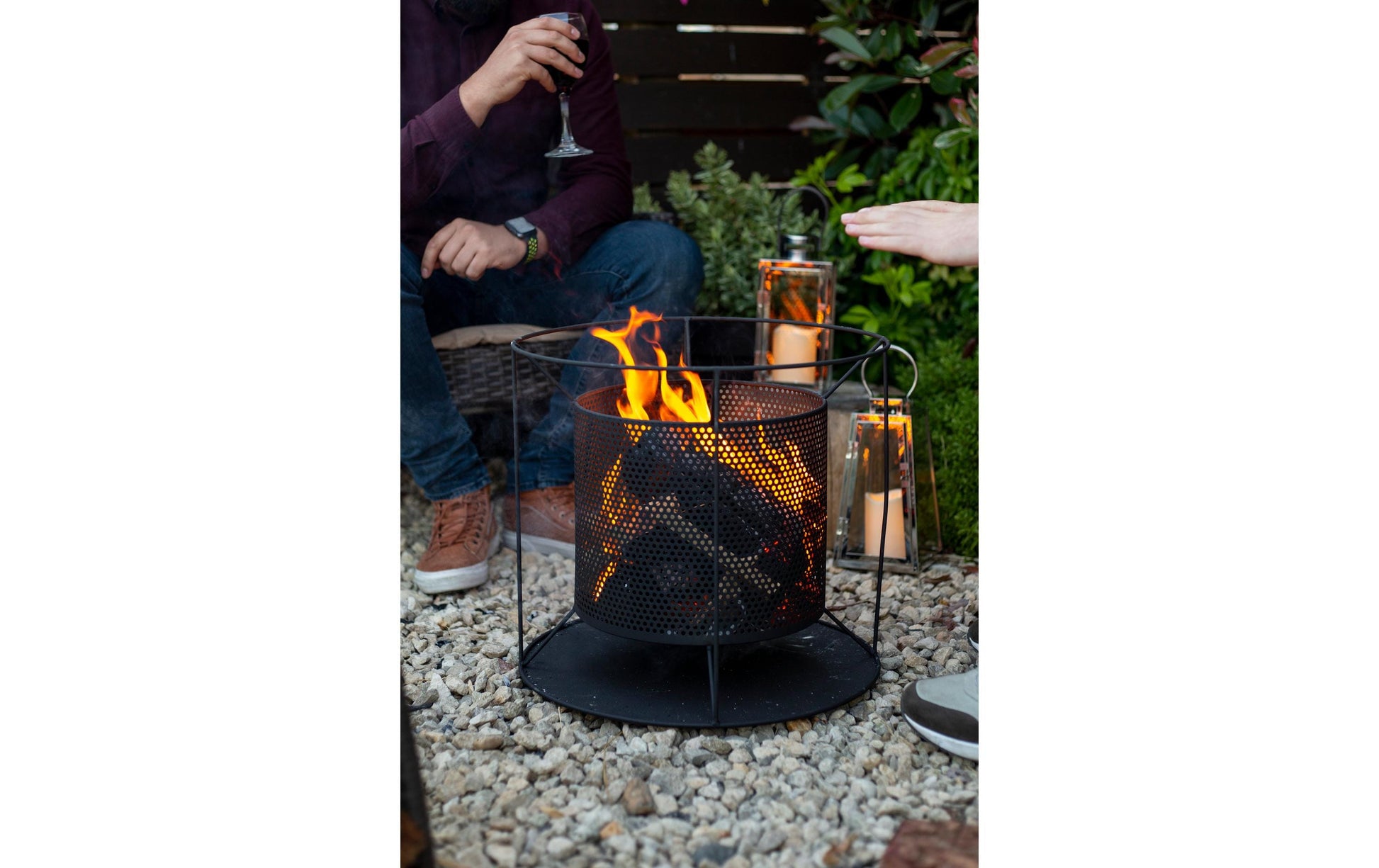 La Hacienda Feuerschale – Ø 44 × 40 cm – Stahl, schwarz