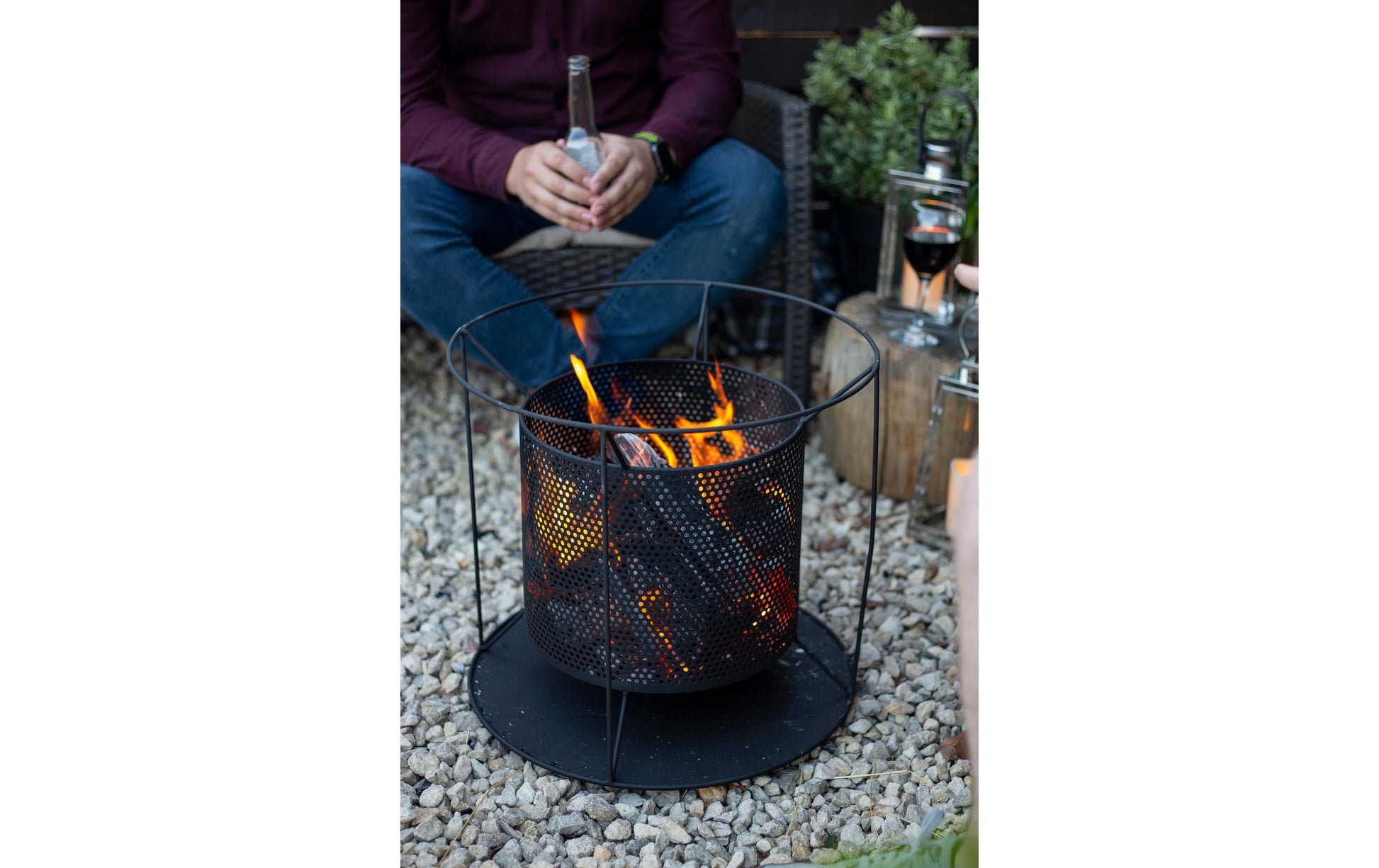 La Hacienda Feuerschale – Ø 44 × 40 cm – Stahl, schwarz