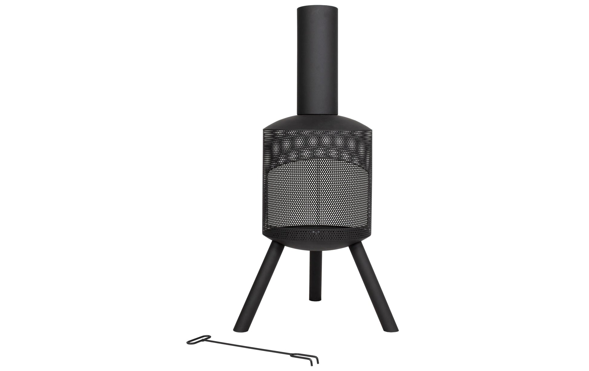 La Hacienda Santana Feuerschale – Ø 58 × 115 cm – Stahl, schwarz