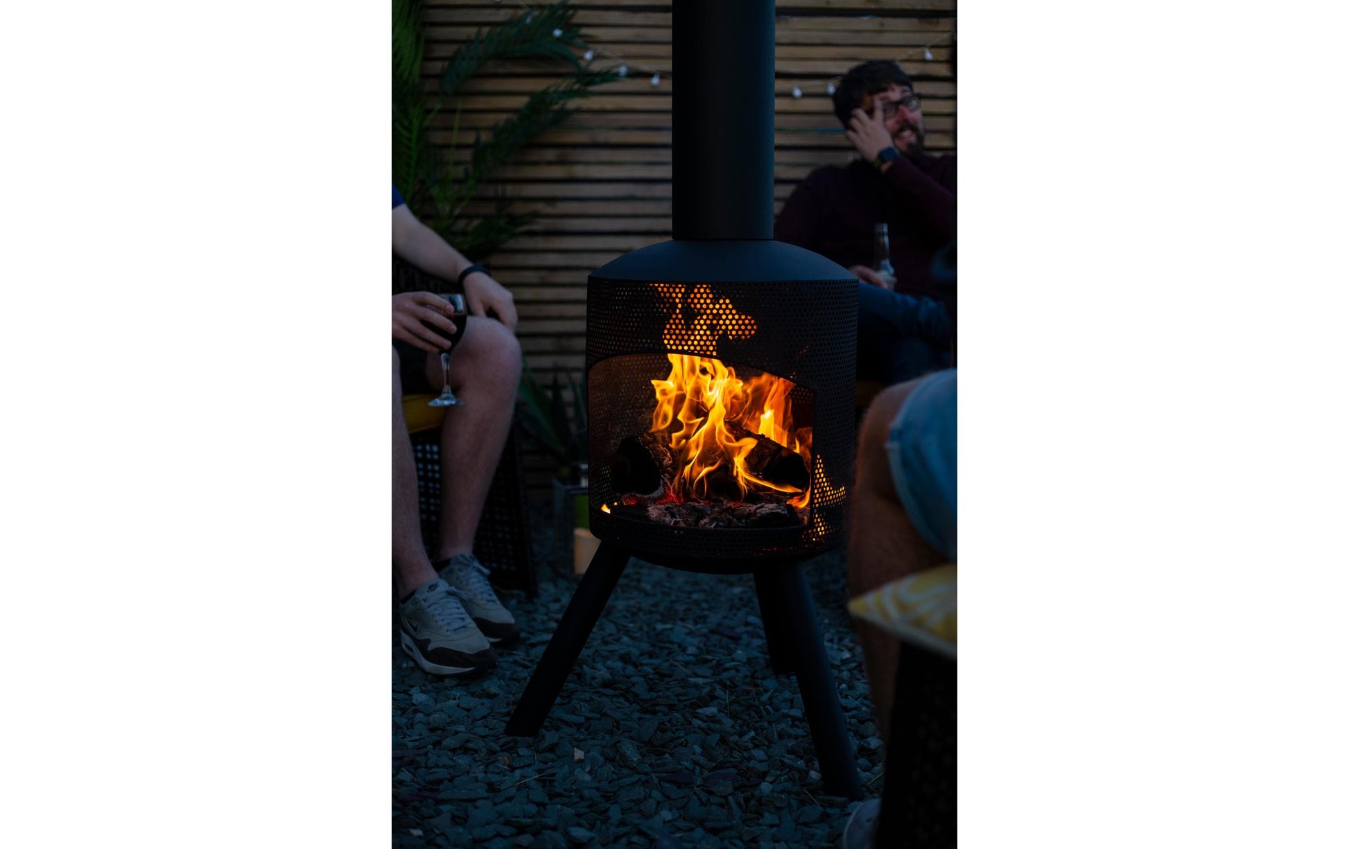 La Hacienda Santana Feuerschale – Ø 58 × 115 cm – Stahl, schwarz