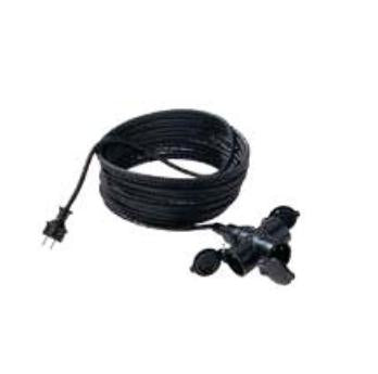 Bachmann Verlängerungskabel – Schuko (CEE 7/7)–Schuko (CEE 7/3), 5 m, IP44, 3×1,5 mm², Schwarz