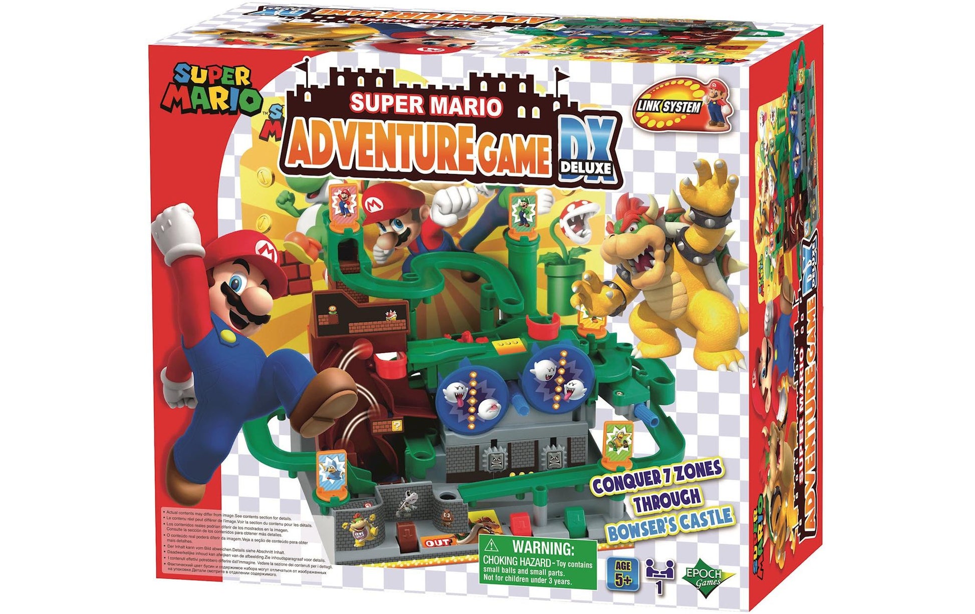 EPOCH Games Super Mario Adventure Game DX – Brettspiel, 1 Spieler, ab 5 Jahren, DE/EN/IT/FR