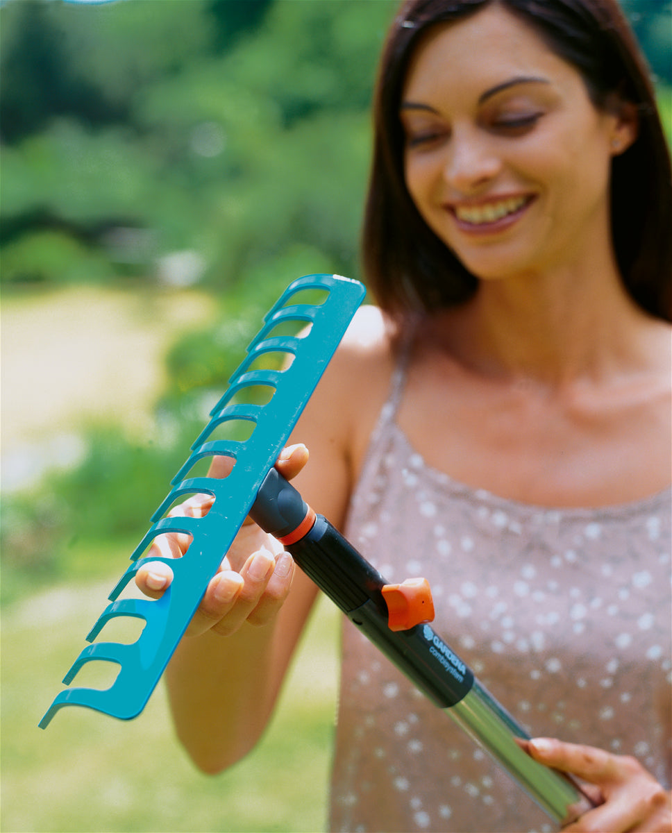 Gardena combisystem-Rechen – 14 Zinken, 360 mm, Stahl – 1-teilig