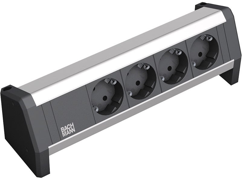 Bachmann DESK1 Steckdoseneinheit – 4×Schuko (Typ E/F), Aufbau/Tisch, Wieland GST18, ohne Zuleitung