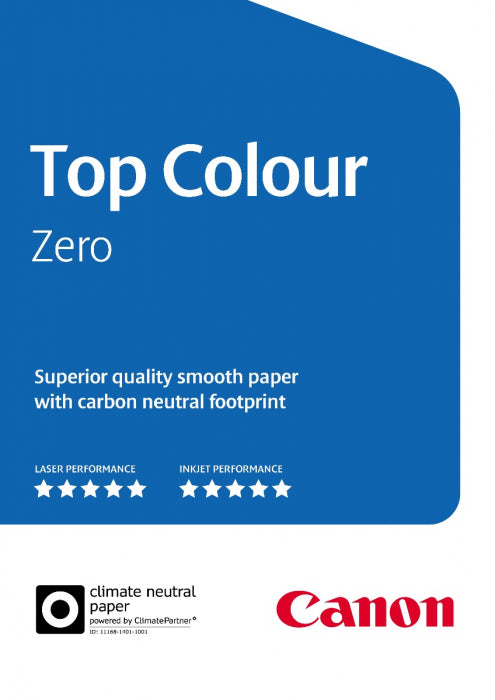 Canon Top Colour Zero Kopierpapier – A4, 250 g/m², weiss – für Inkjet/Laser – FSC, EU Ecolabel – 250 Blatt