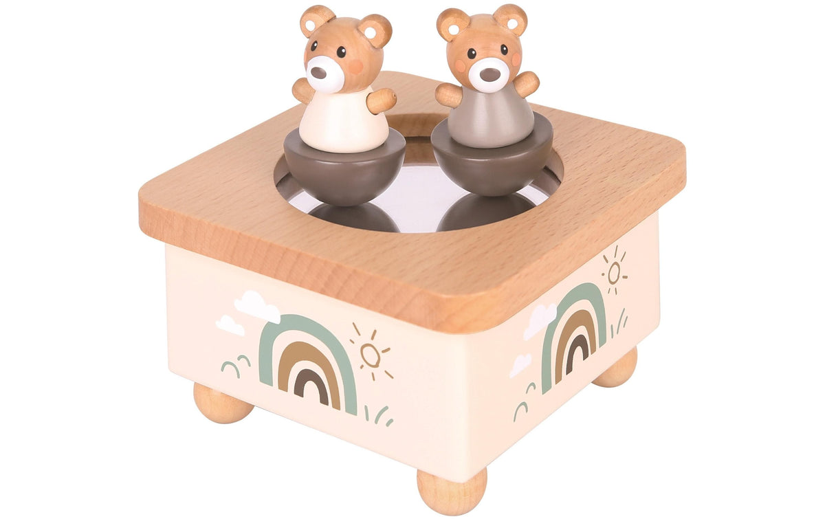 Spielba Holzspielwaren Musikdose Bär – 7,3 cm – FSC-Holz, beige