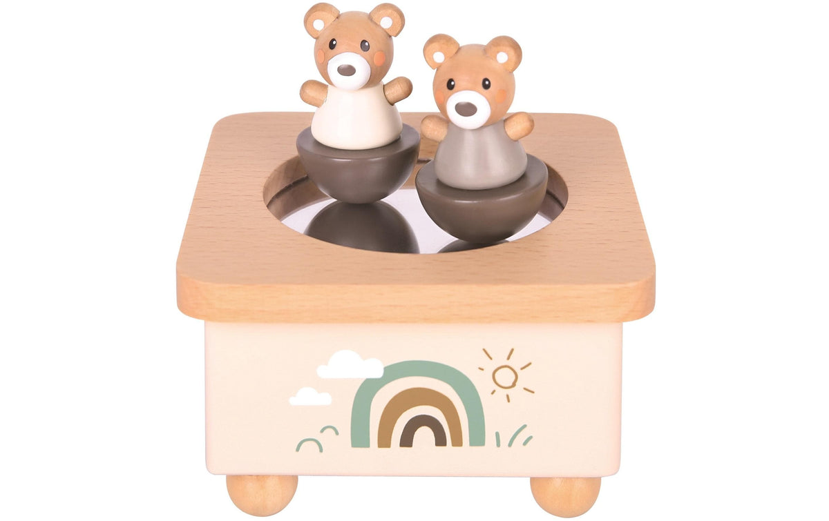 Spielba Holzspielwaren Musikdose Bär – 7,3 cm – FSC-Holz, beige