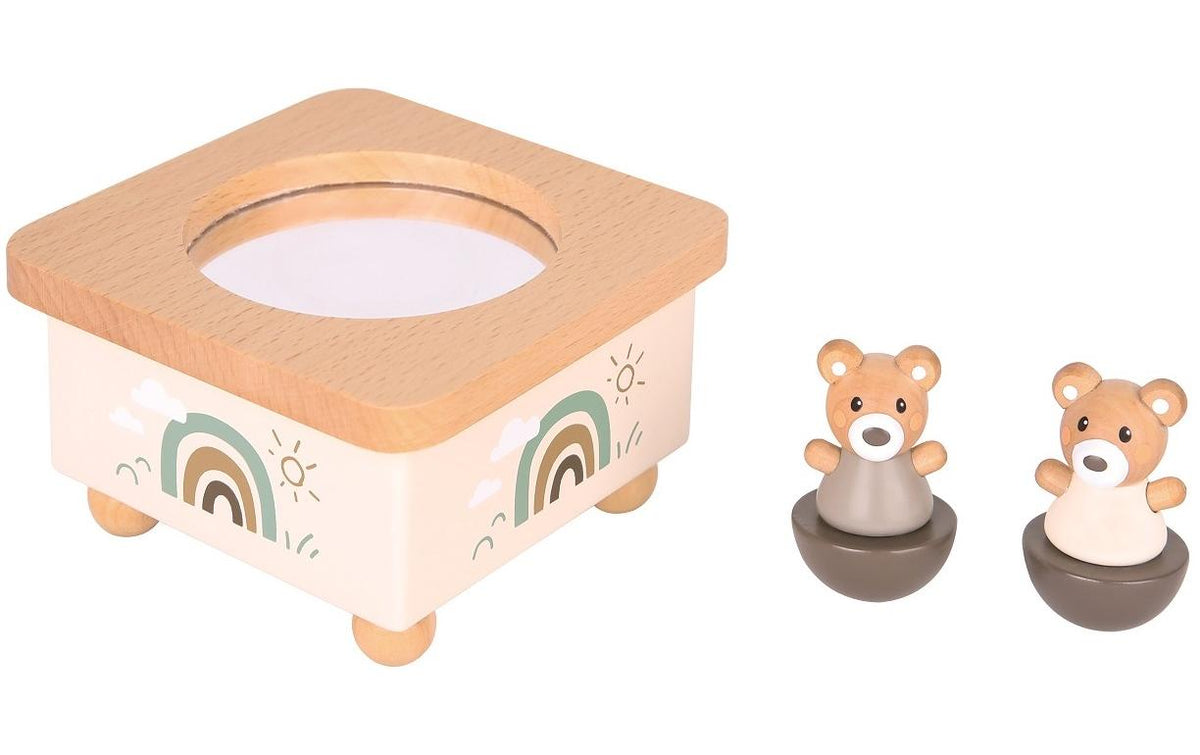Spielba Holzspielwaren Musikdose Bär – 7,3 cm – FSC-Holz, beige