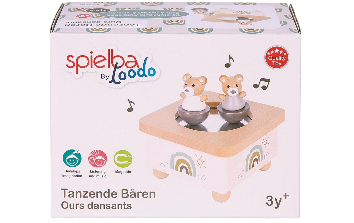Spielba Holzspielwaren Musikdose Bär – 7,3 cm – FSC-Holz, beige