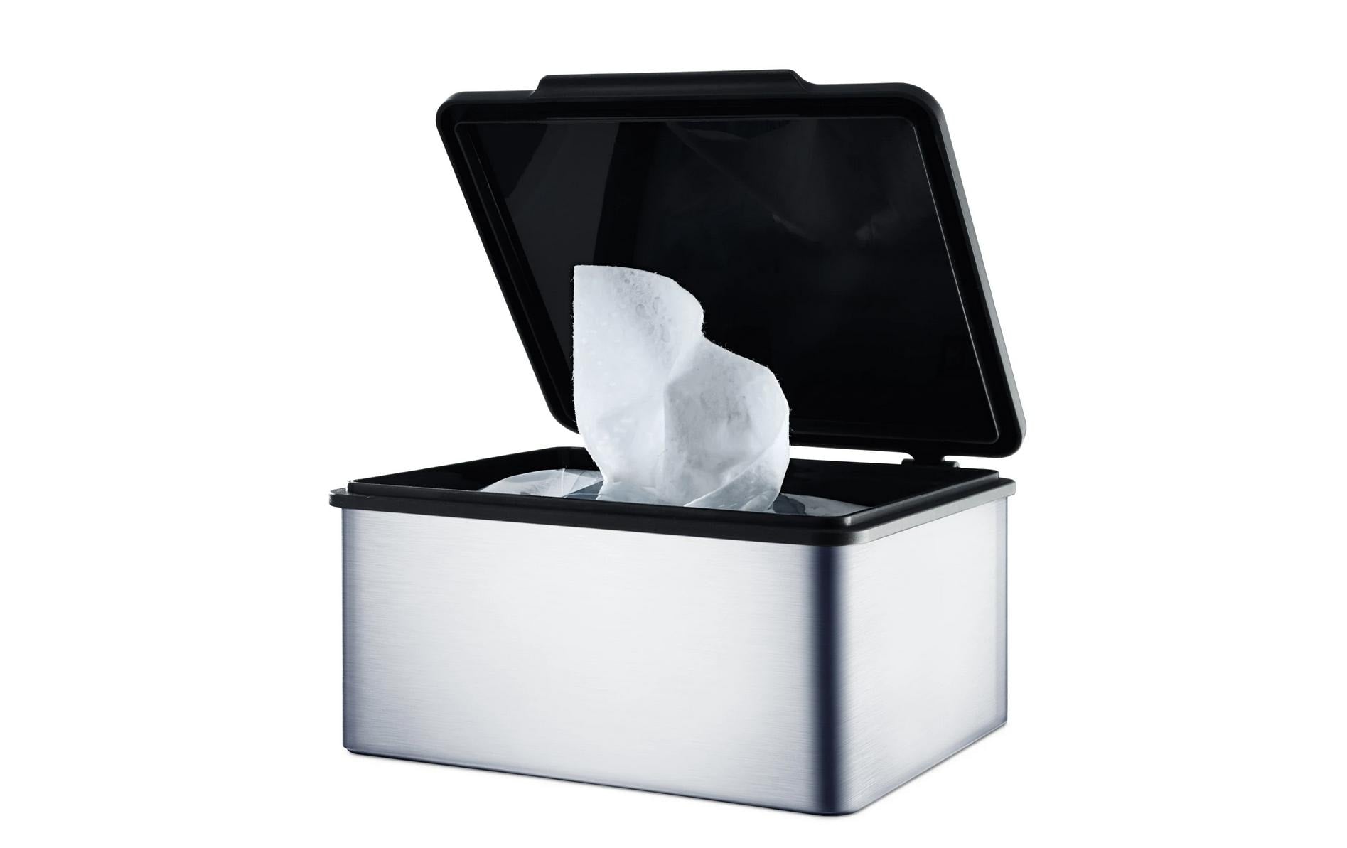 Blomus Kosmetiktuchbox Mento – 15×13×7 cm, Edelstahl, Tisch, Silber matt