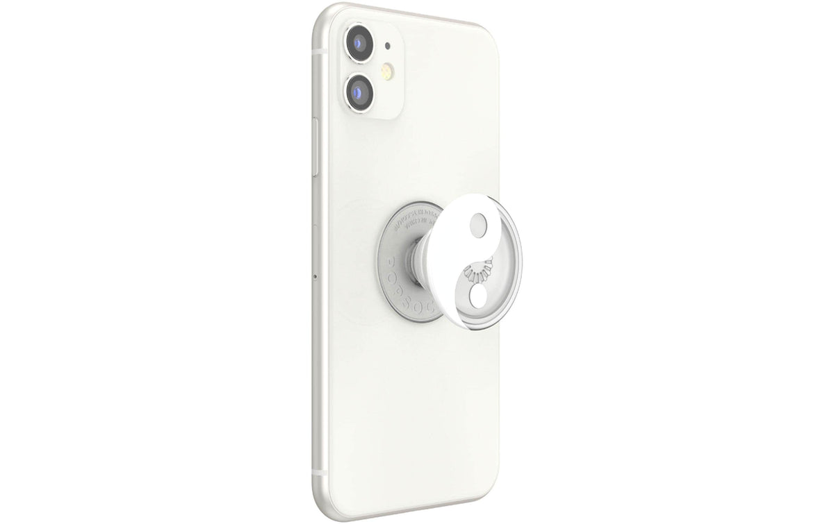 PopSockets Premium – Smartphone-Griff – Drehbar, Klebemontage, für Smartphones – Grau/Weiss