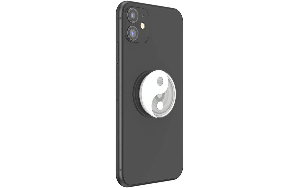 PopSockets Premium – Smartphone-Griff – Drehbar, Klebemontage, für Smartphones – Grau/Weiss