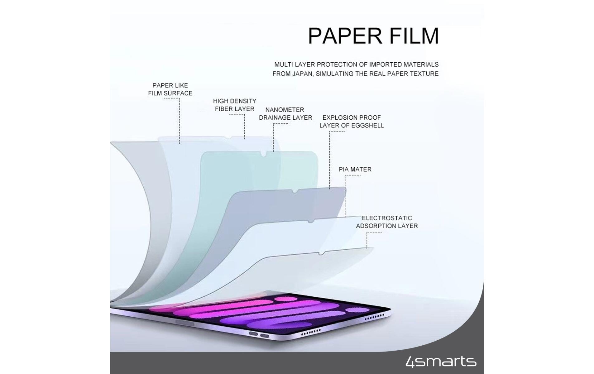 4smarts Panzerglas für Apple iPad 10,9" (10. Gen.) – Matt, Anti-Fingerprint